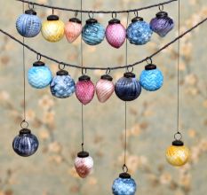 Set of 12 Glass Retro Christmas Balls Ornamets For Tree Decoration